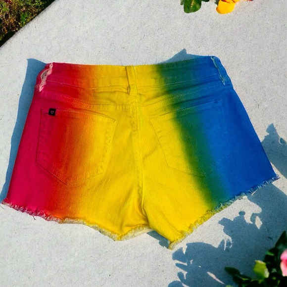 BLACKHEART Women’s Low Rise Rainbow shorts- 1 - Picture 2 of 4